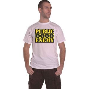 Public Enemy Unisex Adult Logo Cotton T-Shirt / White